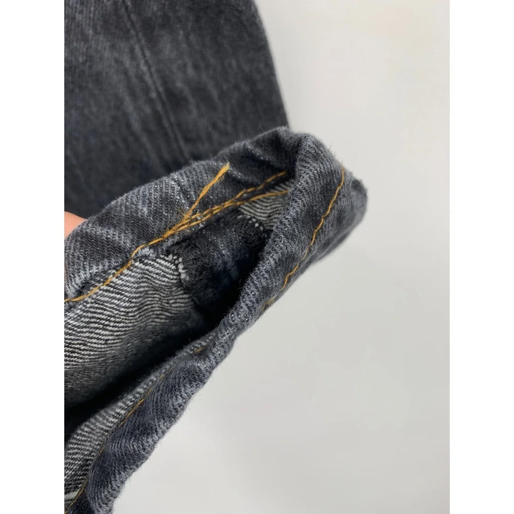 Levis 501 Jeans Mens 30x25 Black Faded Button Fly Straight Leg Denim (Tag 30x30)